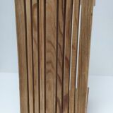 Vintage solid pine slatted low stool