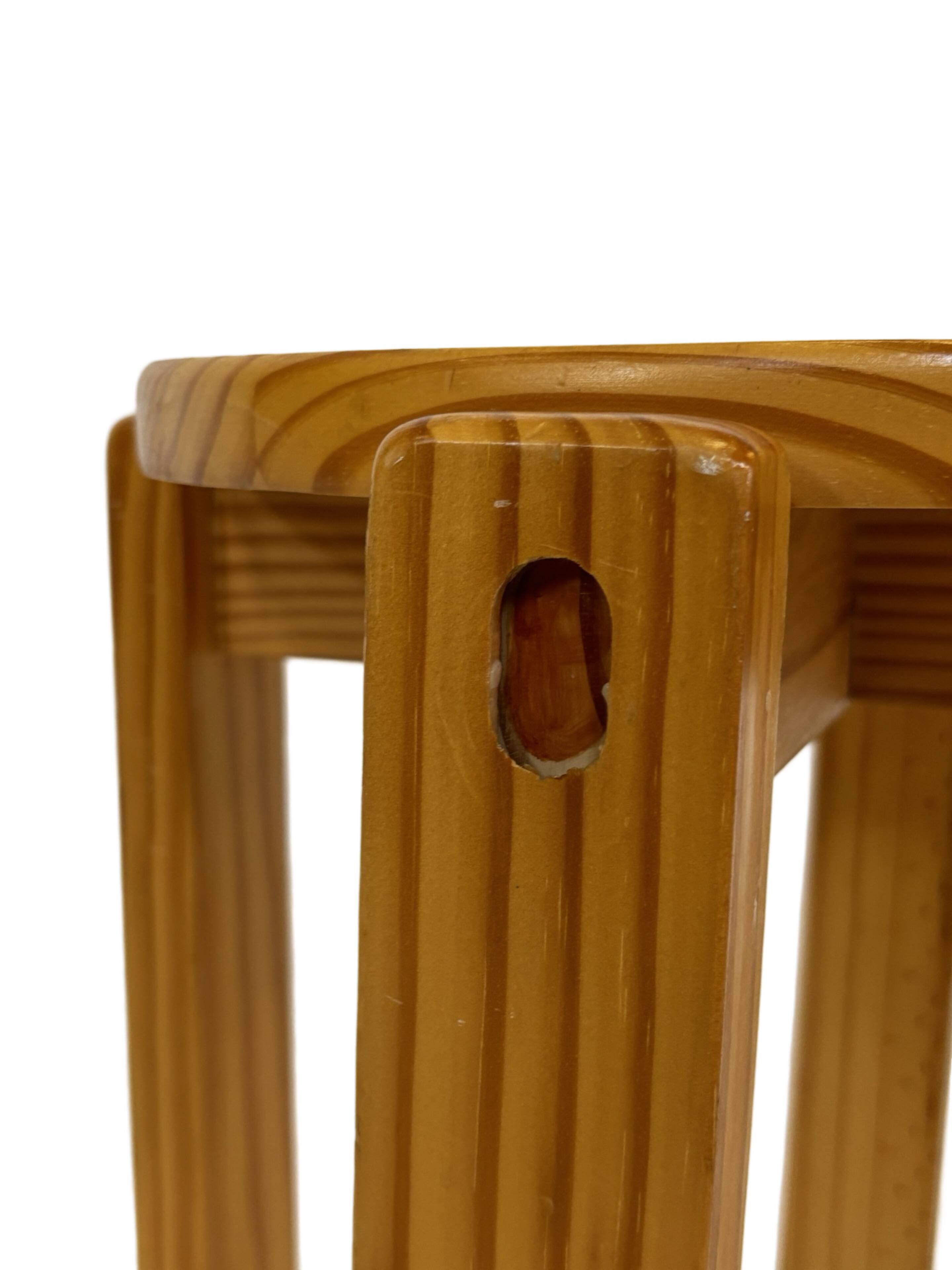 Mid century pinewood stool, 1960s minimalistic design