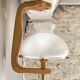 Oak ceiling lamp Guillerme & Chambron 1950