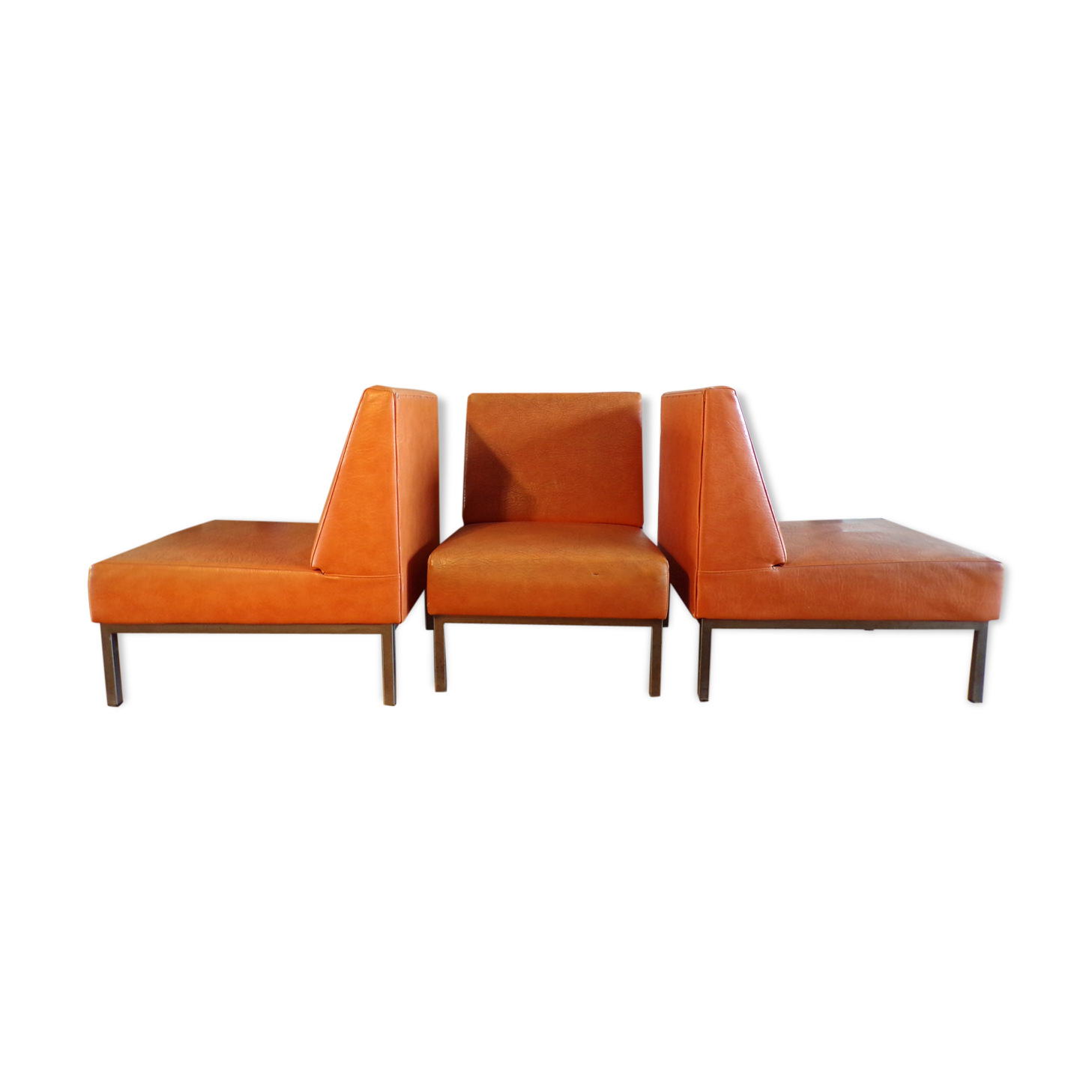 Trio of vintage low chairs
