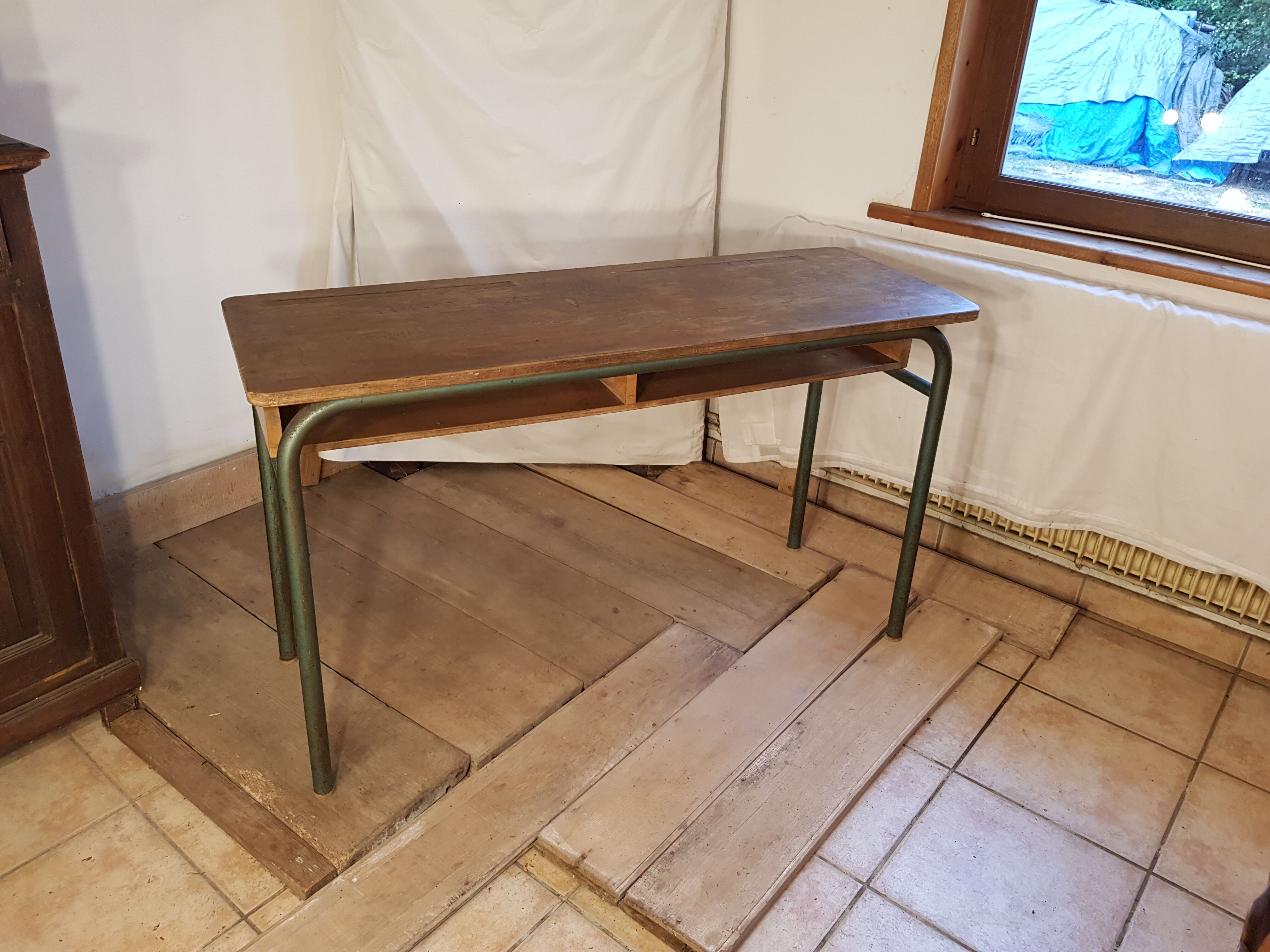 Table desk double school desk 1960