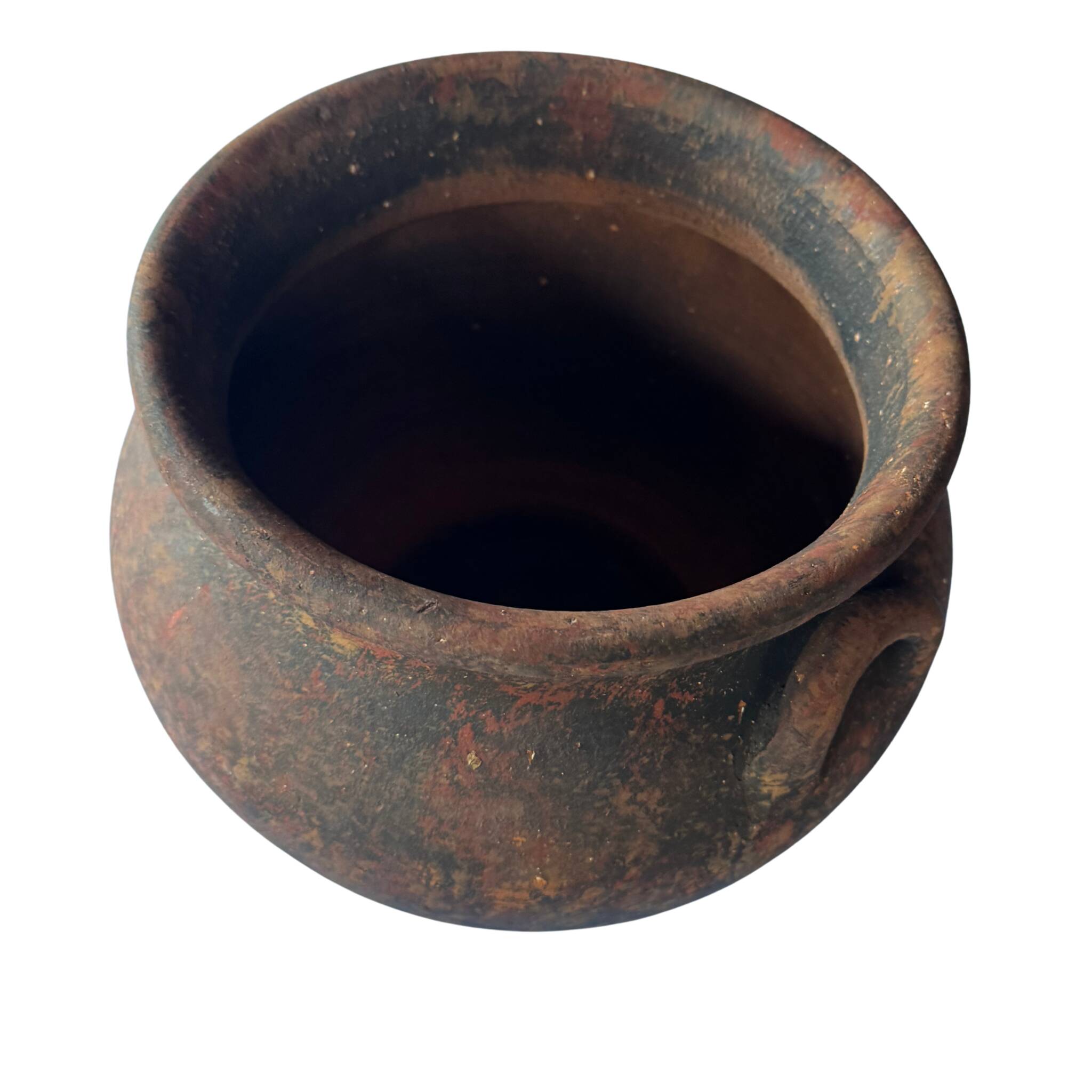 Grand vase en terre cuite texturée | Artisanat mexicain | Années 50–70