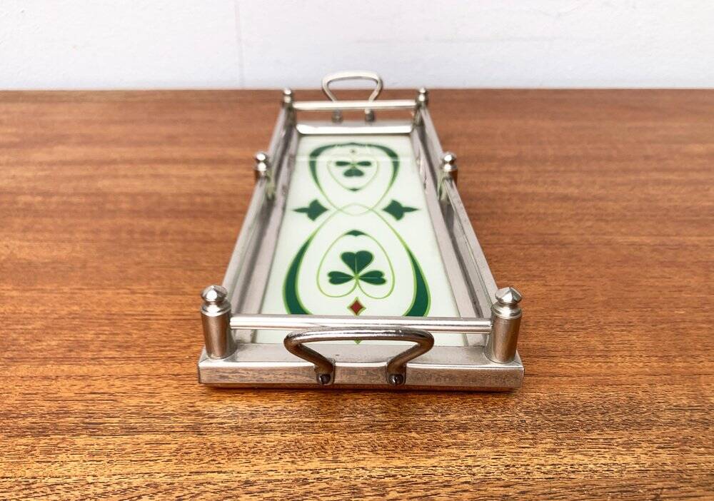 Metal and glass plateau Art Deco / Art Nouveau