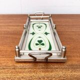 Metal and glass plateau Art Deco / Art Nouveau