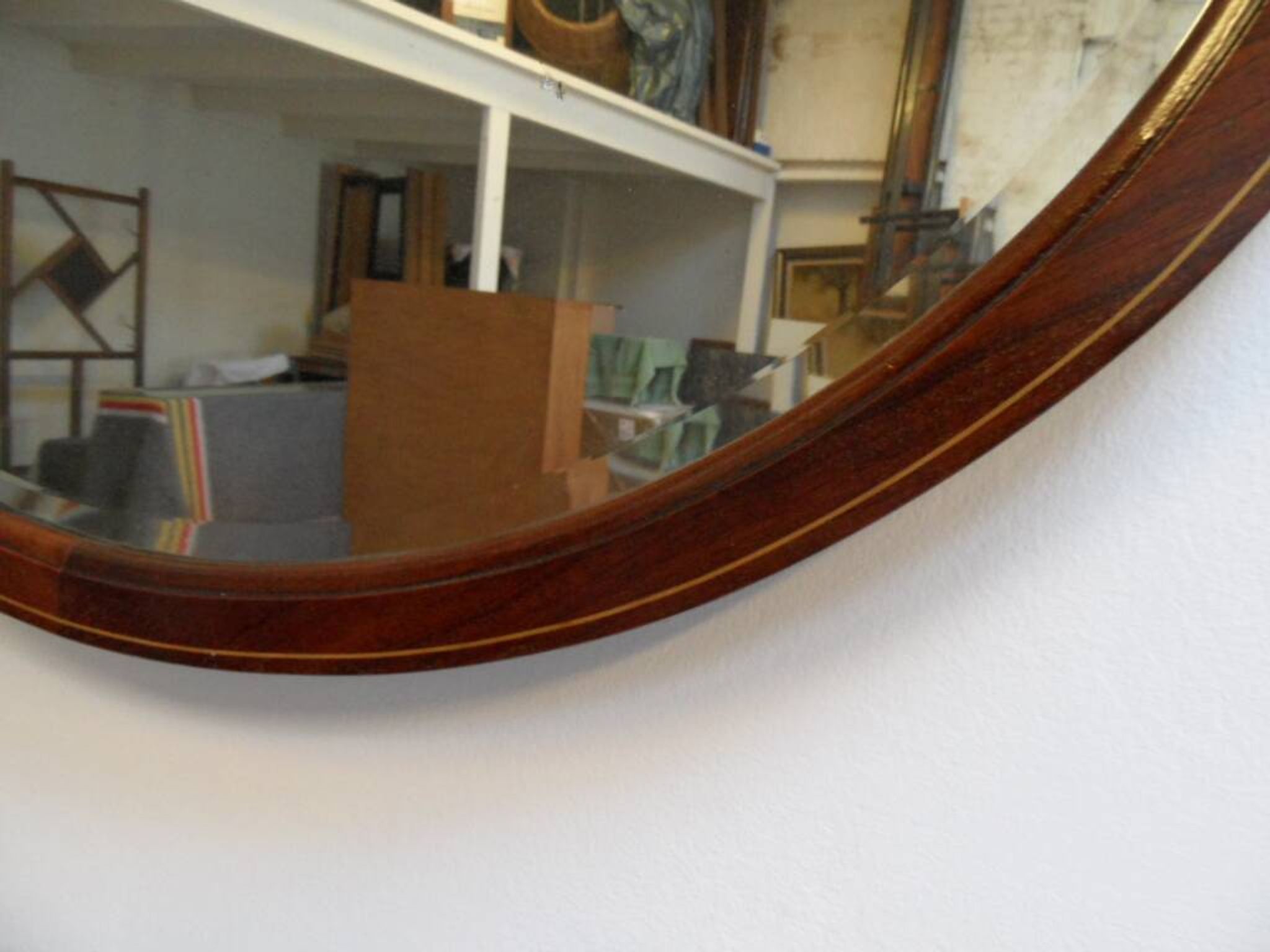 Antique mahogany oval mirror
