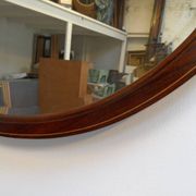 Antique mahogany oval mirror