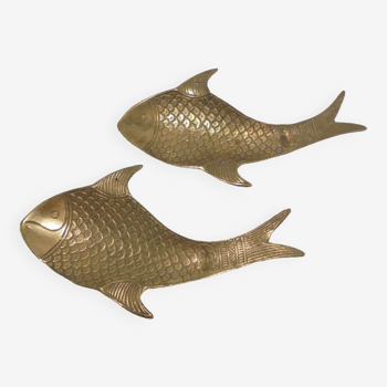Pair of brass fish