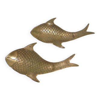 Pair of brass fish