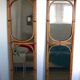 Paire de grands miroirs rotin vintage année 70