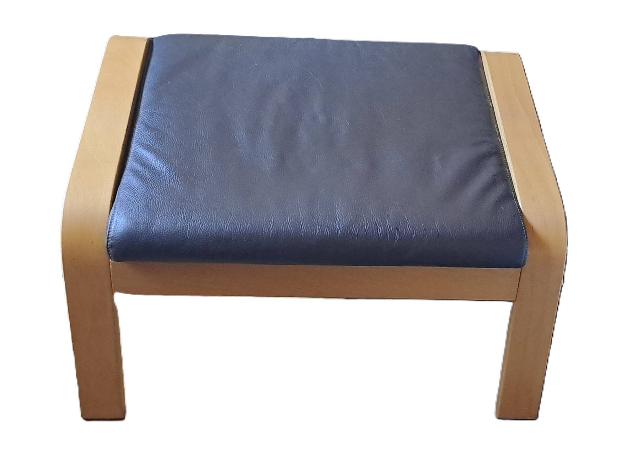 Ikea leather footstool pouf 2000s france scandinavian style knisa model color