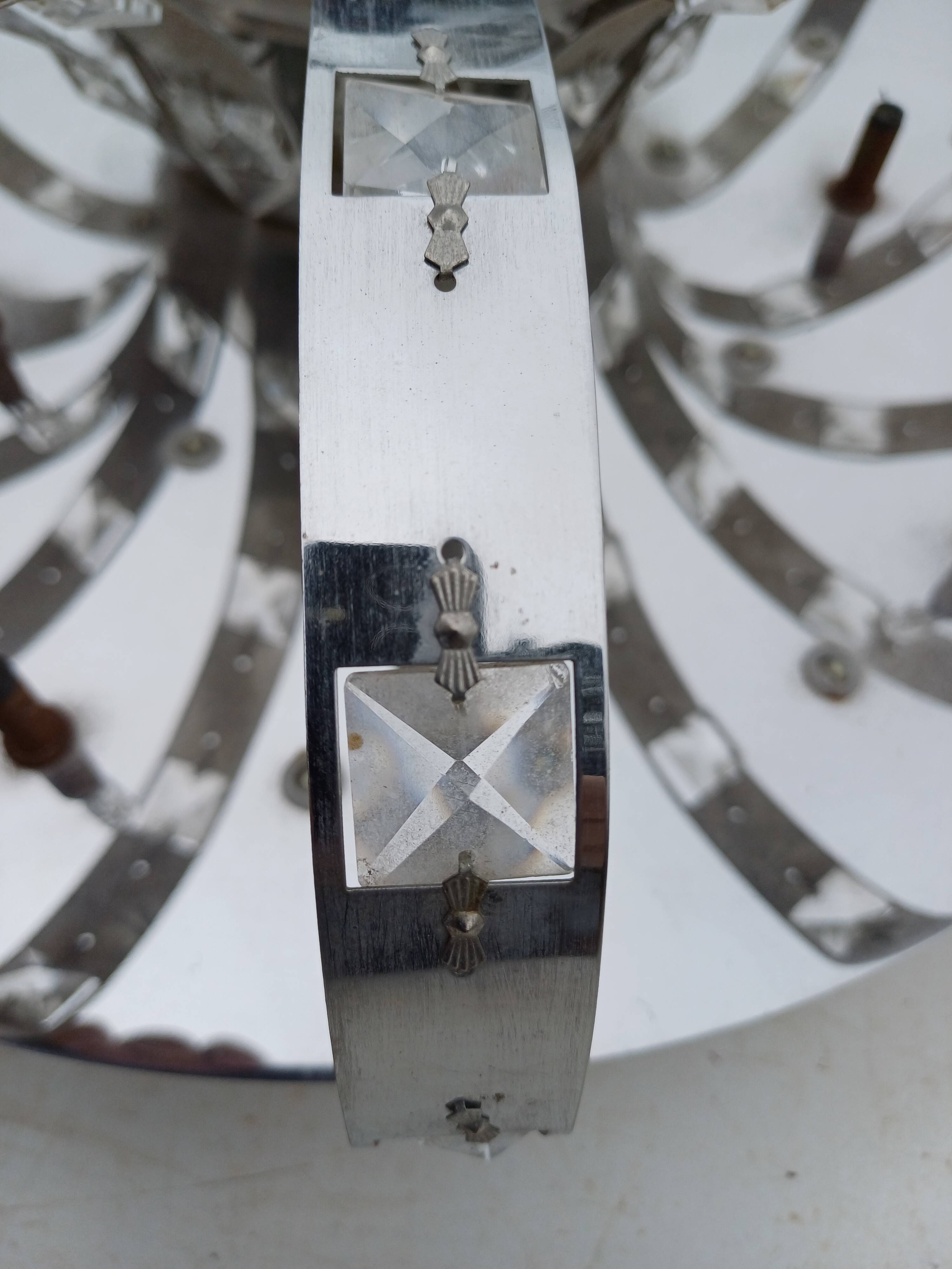 Suspension vintage aluminium + verre