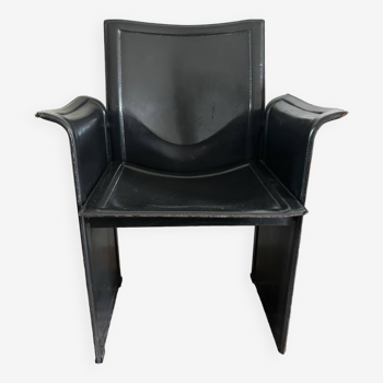 Fauteuil cuir noir Matteo Grassi