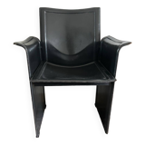 Matteo Grassi black leather armchair