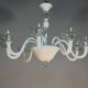 Venetian chandelier in white and colourless Murano glass, circa 1990.