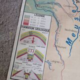 Vintage school map of France, Northern and Eastern Regions