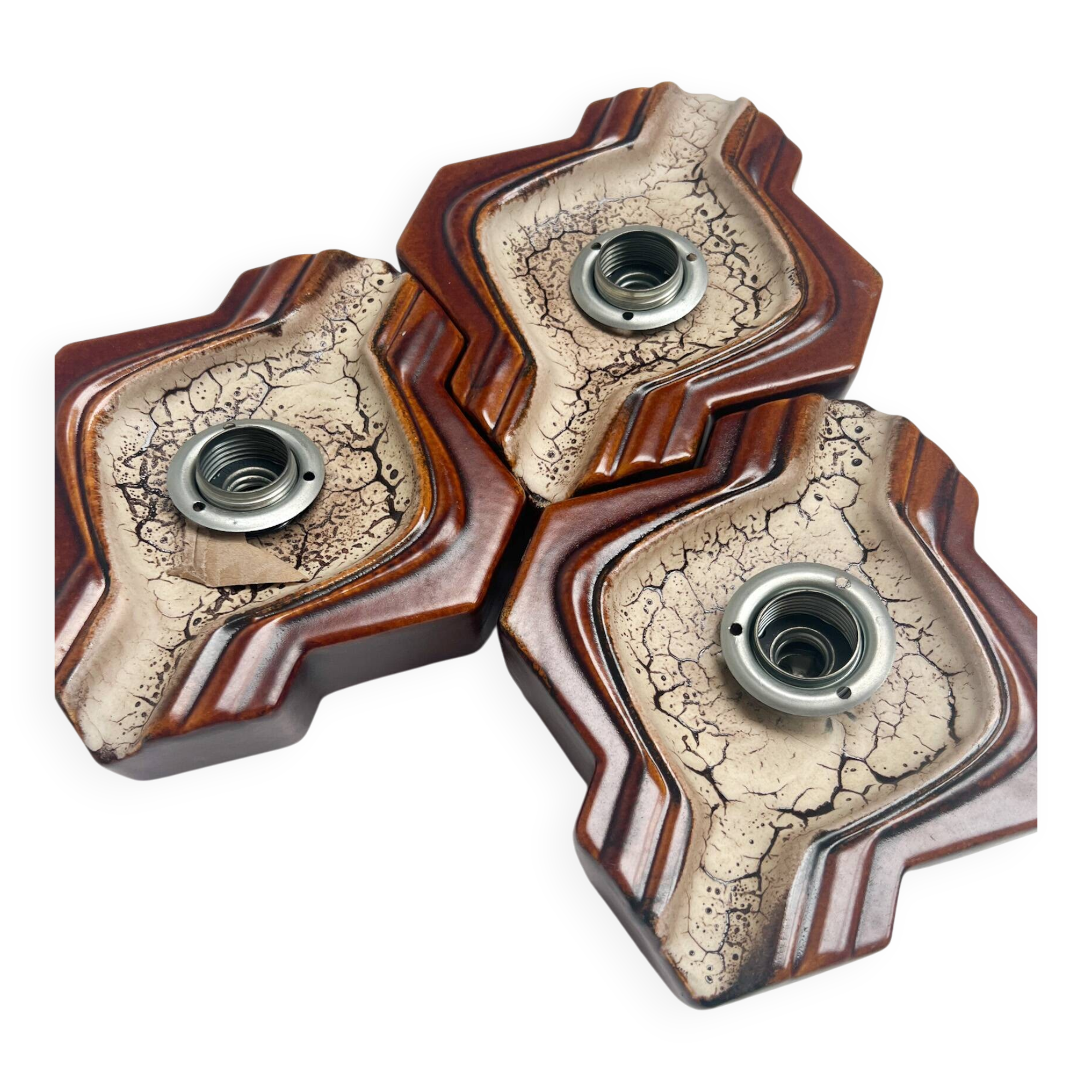 Set of 3 ceramic wall lamps by PAN Keramik, 1960s