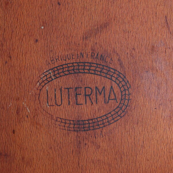 Suite de 4 chaises bistrot Luterma en bois courbé et simili cuir, début XX ème