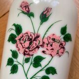 Opaline vase with rose motif