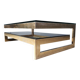 Vintage two-tier coffee table by Belgochrom in 23 carat, 1970s.