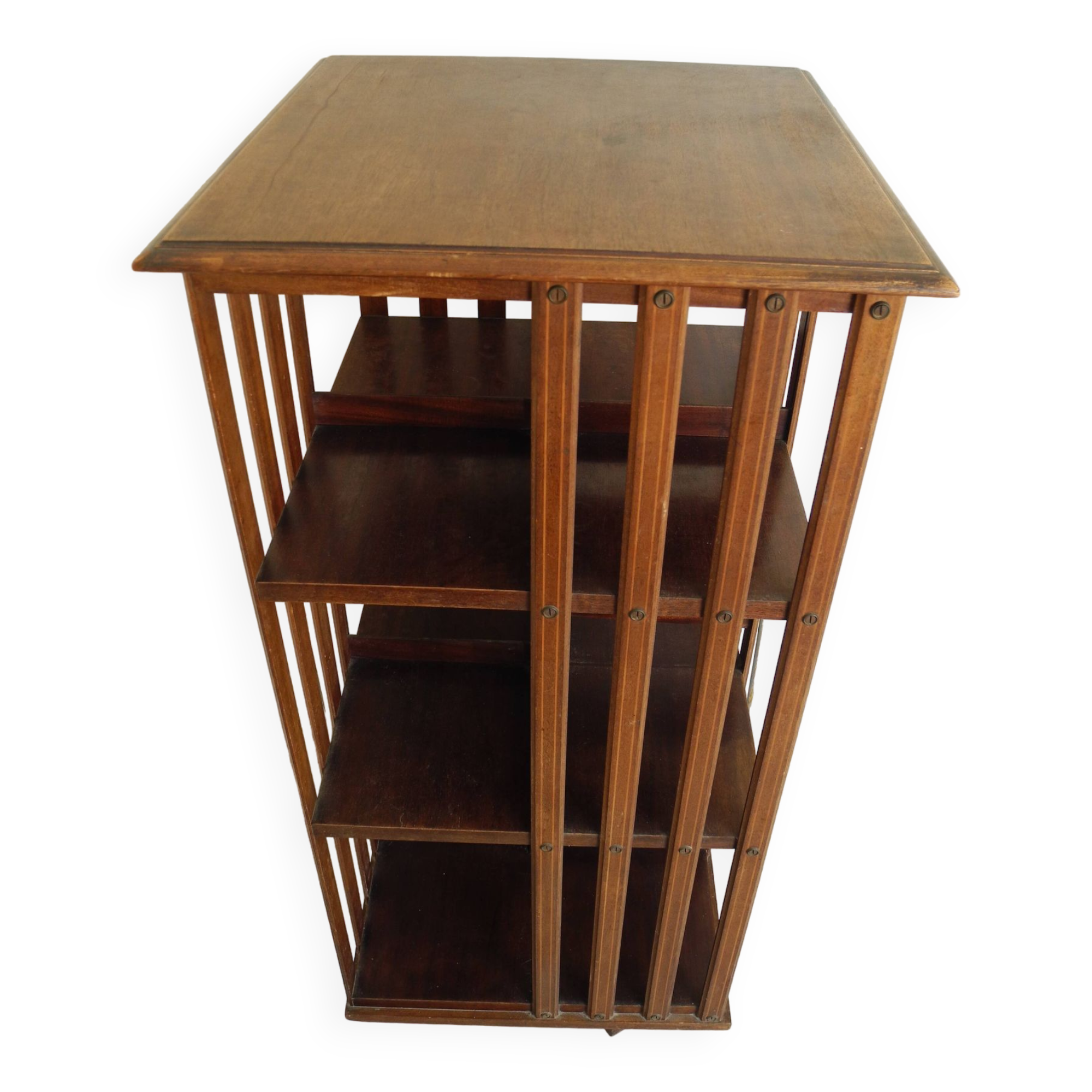 Old pivoting bookcase 3 shelves vintage furniture old furniture