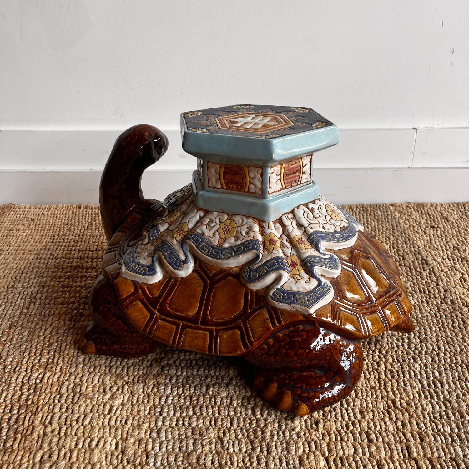 Ceramic plant stand porte plante Turtle