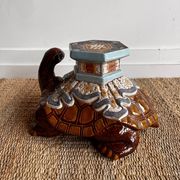 Support de plante en céramique Tortue
