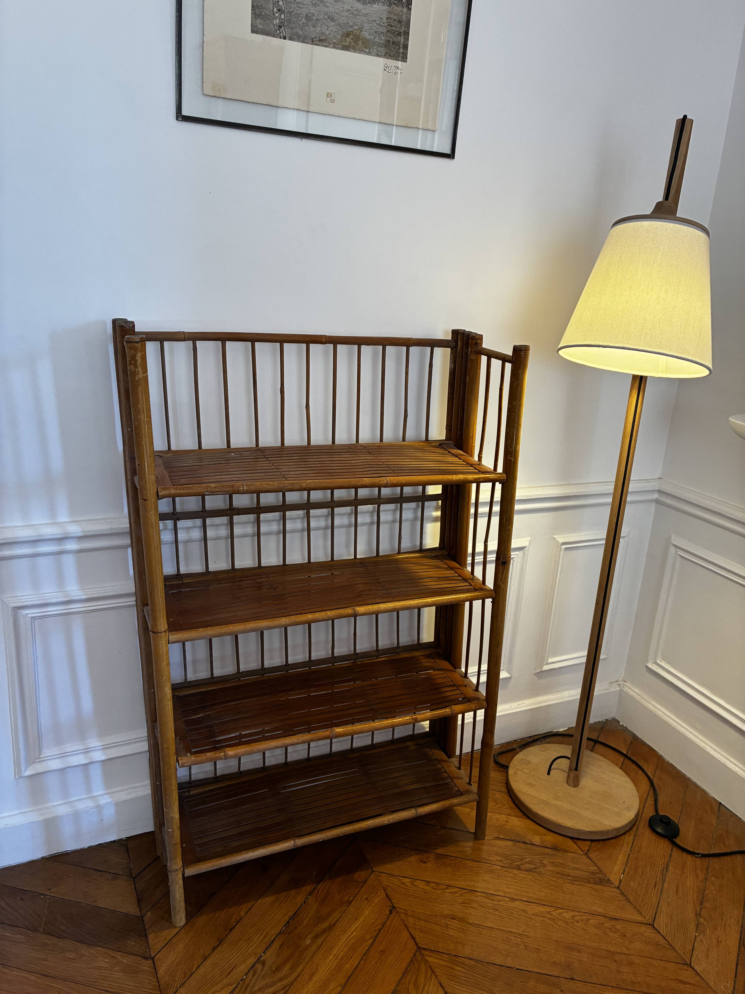 Vintage Foldable Bamboo Shelf