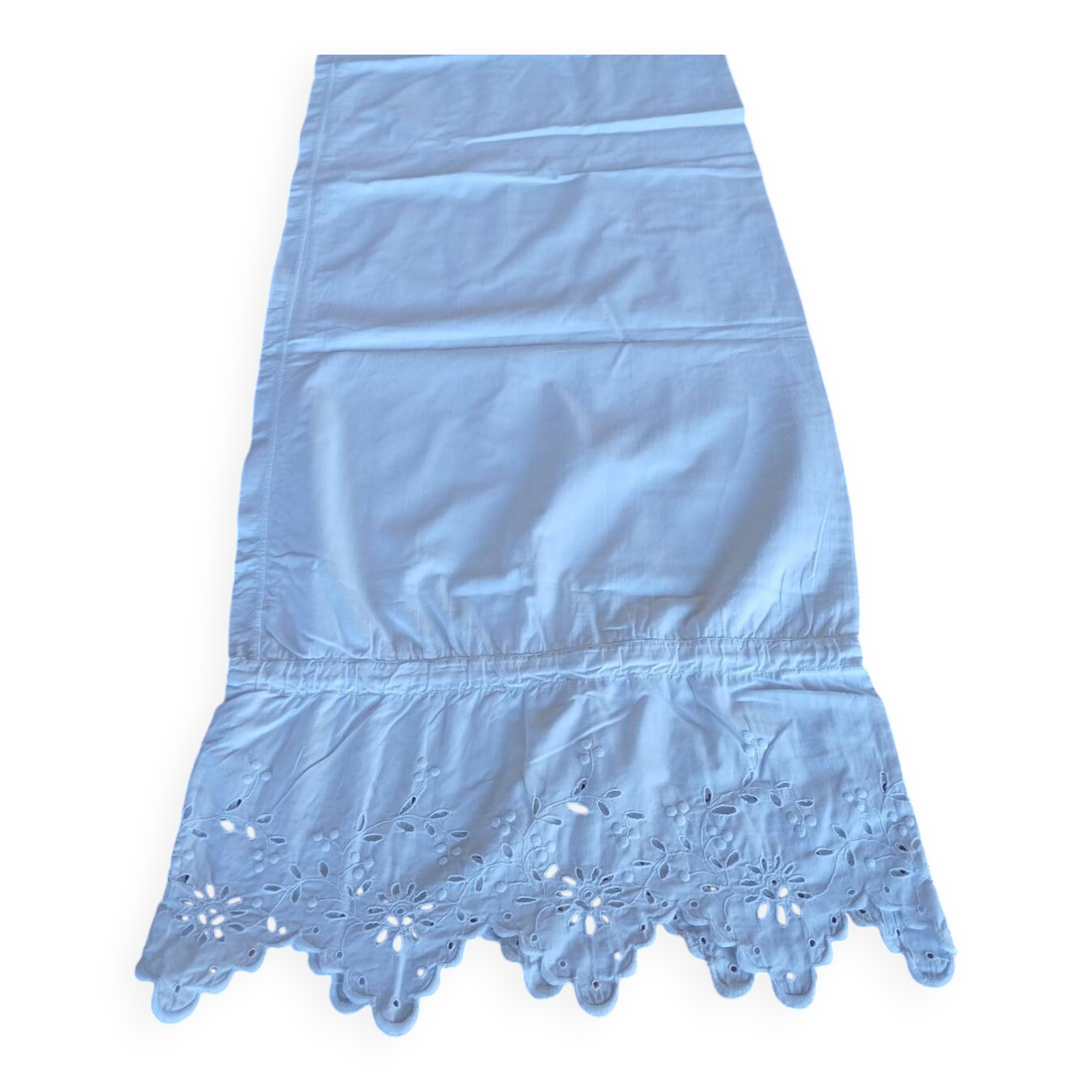 Antique ruffled bolster case