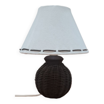 Lampe à poser en osier