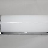 1930s Bauhaus tubular wall light, chrome & glass, Czechoslovakia