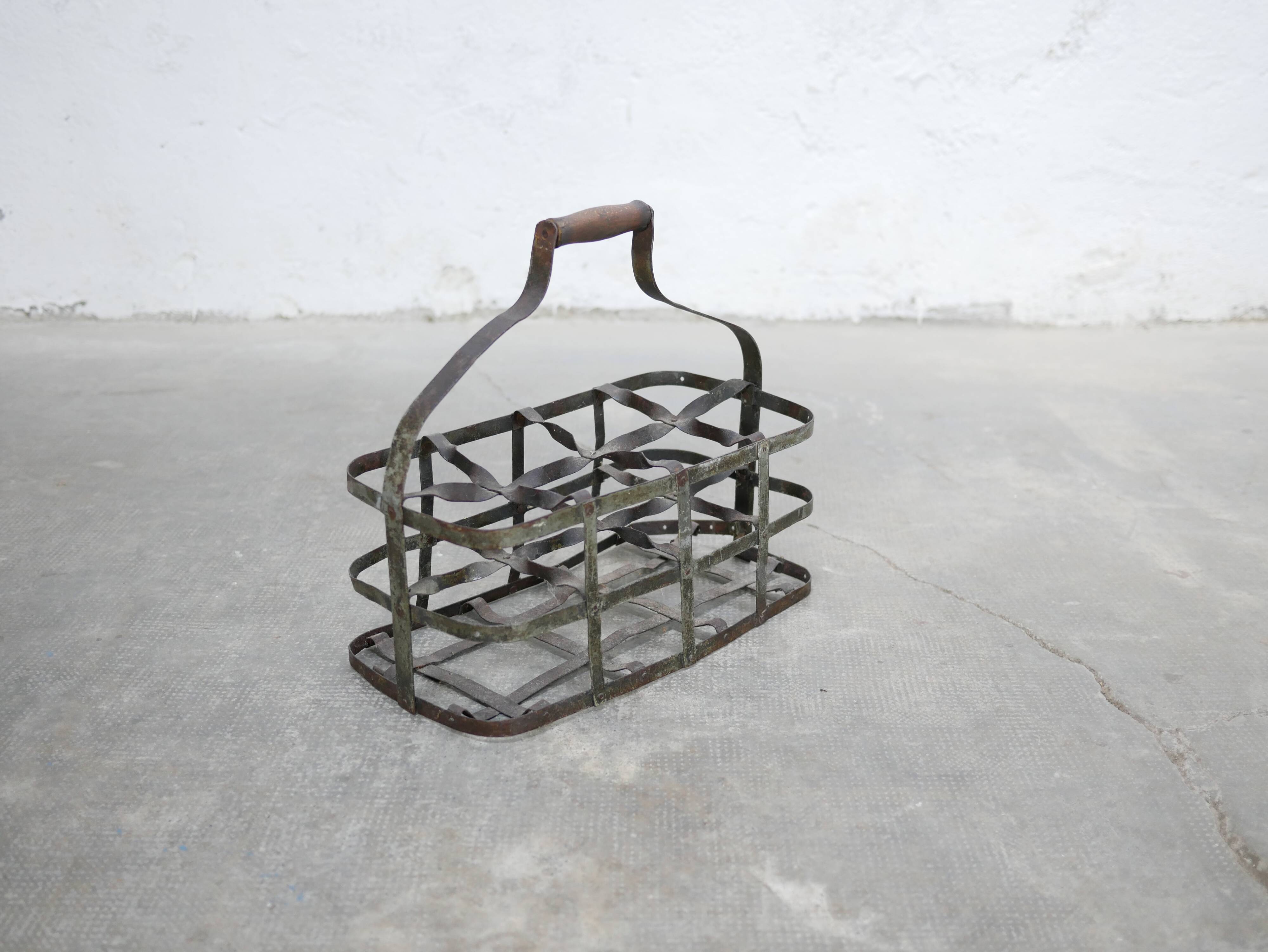 Vintage metal bottle rack