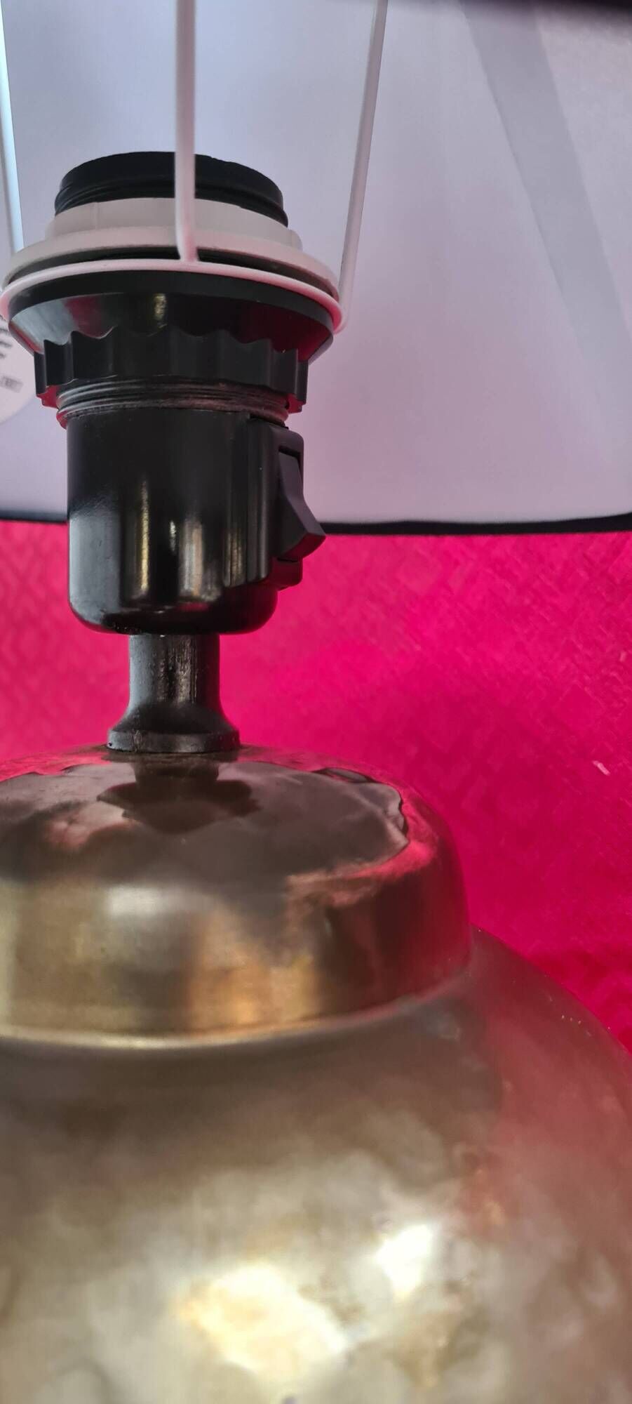 pair of hammered copper bedside lamps 41x30 very good condition elec ok
