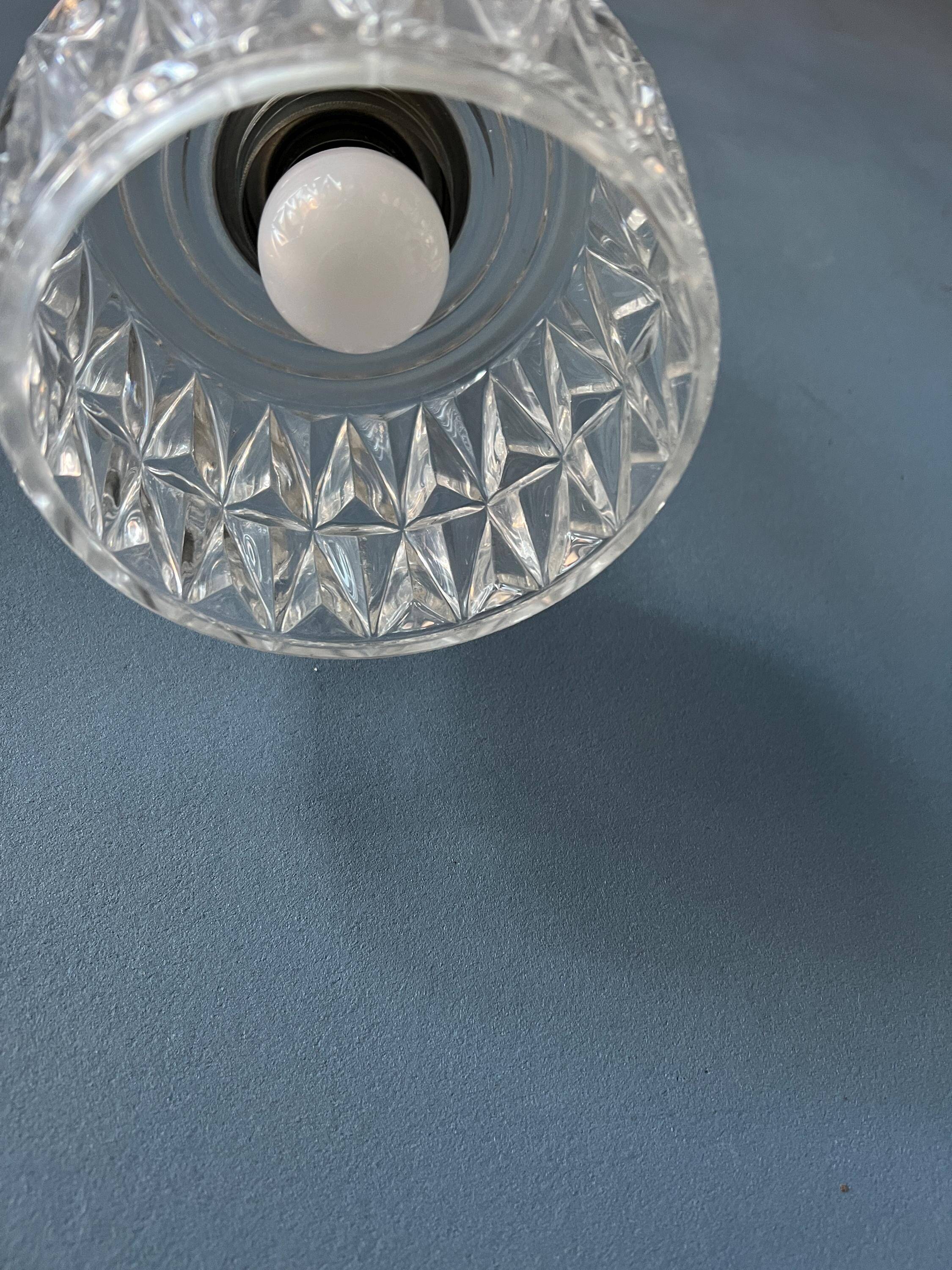Mid-Century Crystal Glass Pendant