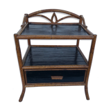 Table de chevet en rotin années 60