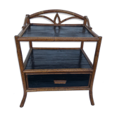 Table de chevet en rotin années 60