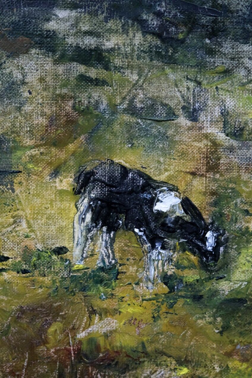 Swedish modern painting, Hanna Brundin, 1970s, oil on canvas, framed