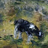 Swedish modern painting, Hanna Brundin, 1970s, oil on canvas, framed