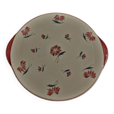 Round earthenware serving dish Longchamp decor Nancy early 20th century