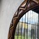 Round rattan mirror 1980