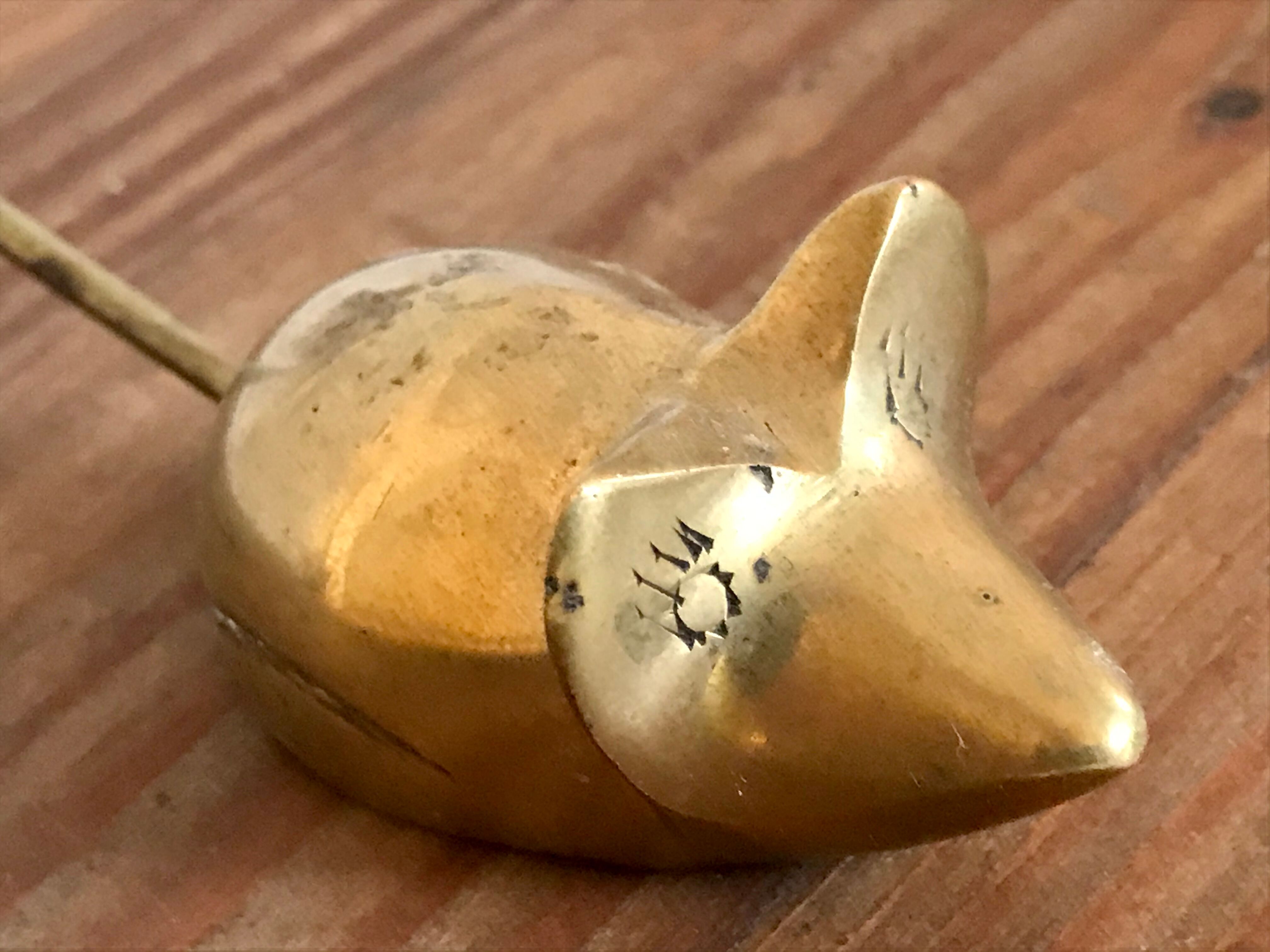 Vintage brass mouse