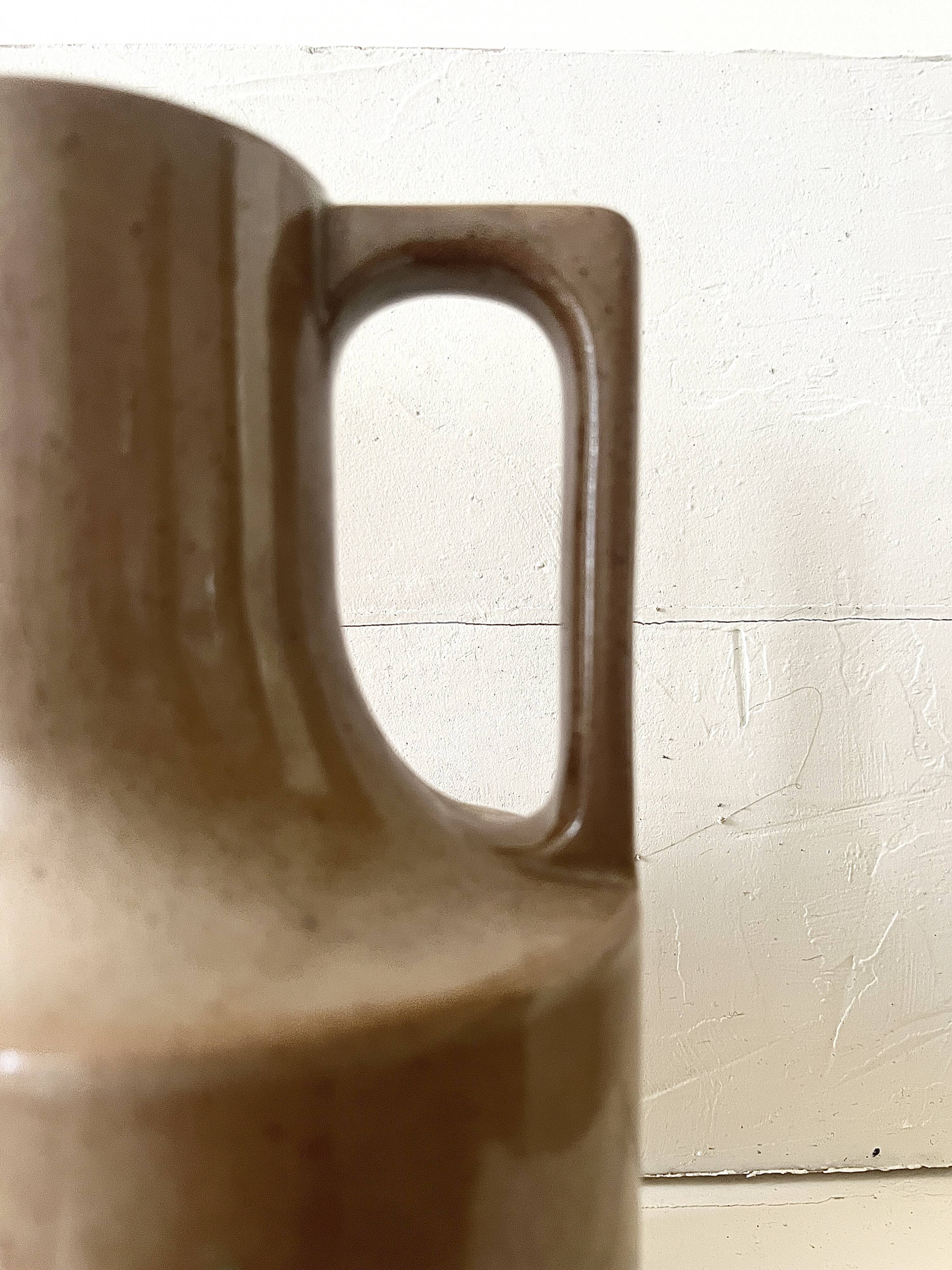 Enamelled ceramic carafe, high-fired stoneware, registered design.
