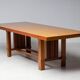 Table Frank Lloyd Wright ‘608 Taliesin’ + four Mackintosh chairs “309 Ingram”