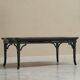 Coffee table in artificial bamboo, black lacquered wood and glass, 1960s.