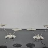 Paire de bougeoirs art déco 2 flammes, espagne, 1980