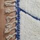 Handmade Beni Ourain Berber Rug with Blue Diamond Lines Pattern – 250x150 cm