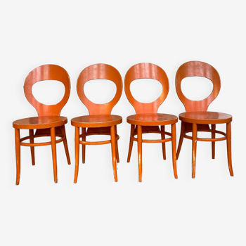 Set of 4 Baumann Mouette model chairs