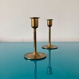 Pair of Scandinavian brass candle holders