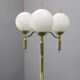1970s Czechoslovak floor lamp in brass with milky glass shades