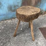 Raw tripod table in cork oak