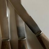 Set of 8 Scandinavian table knives 1960 wooden handle
